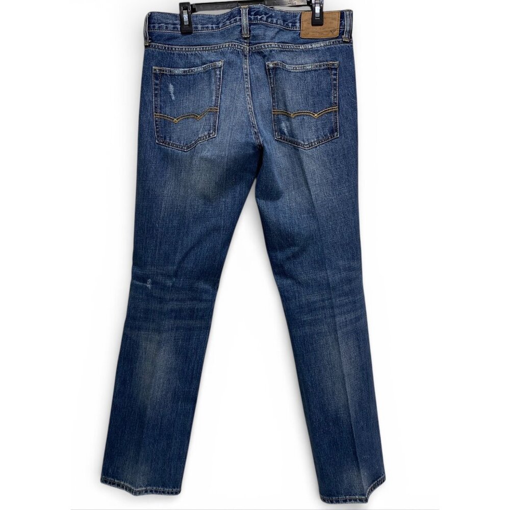 American Eagle Outfitters Men’s Original Straight Jeans 32x32 Distressed Blue - Picture 2 of 15